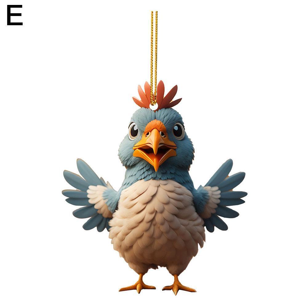 Merry Christmas Chicken Ornaments Xmas Tree Hanging Decoration Figure Pendant, KTY