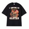 I Refuse To Tolerate Gluten Funny Cat Meme T Shirt Men's Women Clothing Pure Cotton Fashion Tshirt Casual Crewneck Loose T Shirt