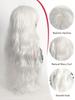White Long Wig for Women 28 Inch Curly Wig Wavy Bangs Wig for Cosplay Party Halloween Christmas Daily Use