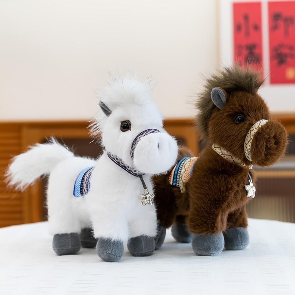 Miniature Pony Plush Toy 23cm Stuffed Horse Adorable Pony Doll  Zodiac Year of the Horse Gift