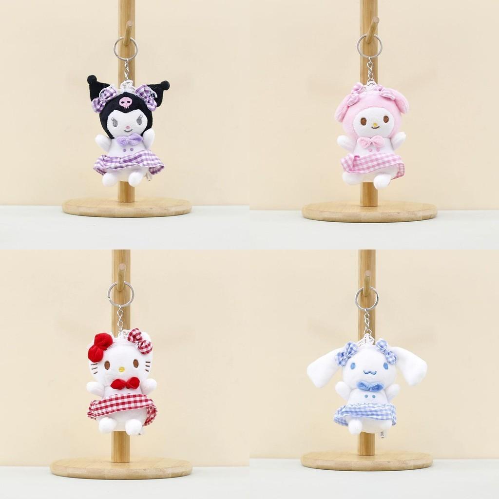 Soft Short Plush Sanrio Animal Keychain Toys Featuring Kuromi Cinnamoroll Melody And Kt