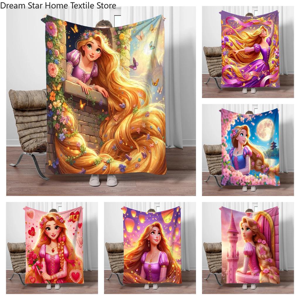 Cartoon Rapunzel Flannel Blanket Children Warm Soft Blanket for Sofa Bed Cover Blanket Suitable for Birthday Souvenir Gifts