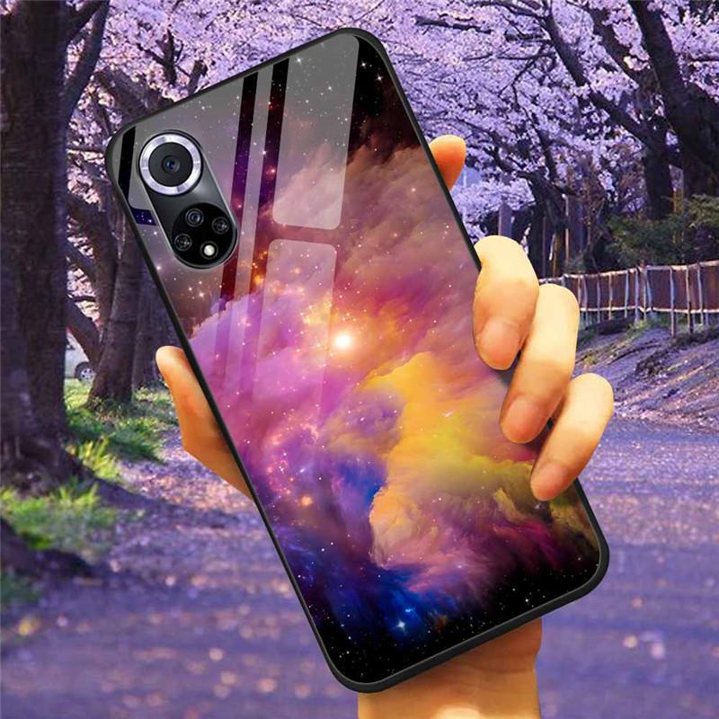 Чехол для Honor 50 Pro Закаленное Стекло Звездный Мрамор Жесткая Задняя Крышка для Телефона Huawei Honor 50 Чехлы Honor50 Защитные