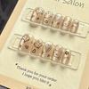 10 Pcs Cute Cat Dog Graffiti Hand Painted Short Cat Eye False Nails With Heart Decor Reusable Kawaii Press On Nails