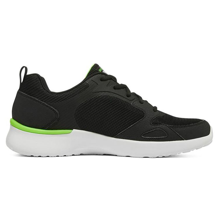 Skechers Skech-Air Dynamight Удобные Мягкая Подошва Ткань Низкие Повседневные Беговые Кроссовки Мужские Кроссовки Черный Зеленый 232292-BKLM