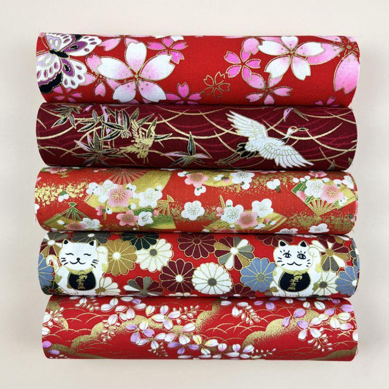 5 шт. хлопчатобумажной ткани, набивной ткани, ткани для кукольной одежды ручной работы, ткани для платьев, для шитья своими руками, скрапбукинга, квилтинга