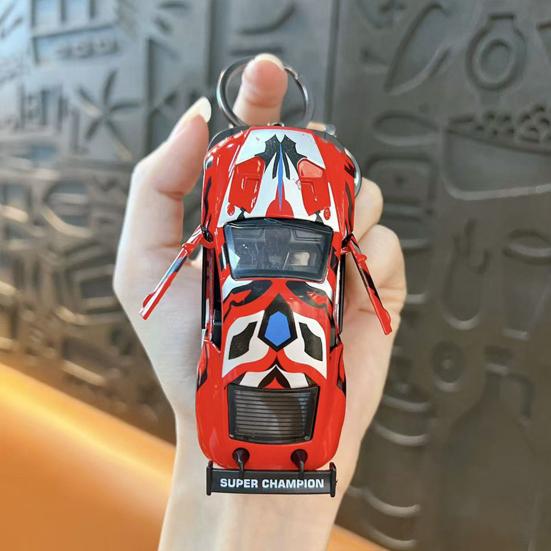 Брелок для ключей в виде гоночной машины с открывающимися дверями Yousheng, детский мини-игрушечный спортивный автомобиль с инерционным механизмом, держатель для ключей, подвеска для рюкзака, сумки, украшение