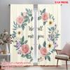 2pcs 2D Flat Printing Curtains Watercolor Floral Wreath Farewell Goodbye Polyester Without Electricity Party Decorations for