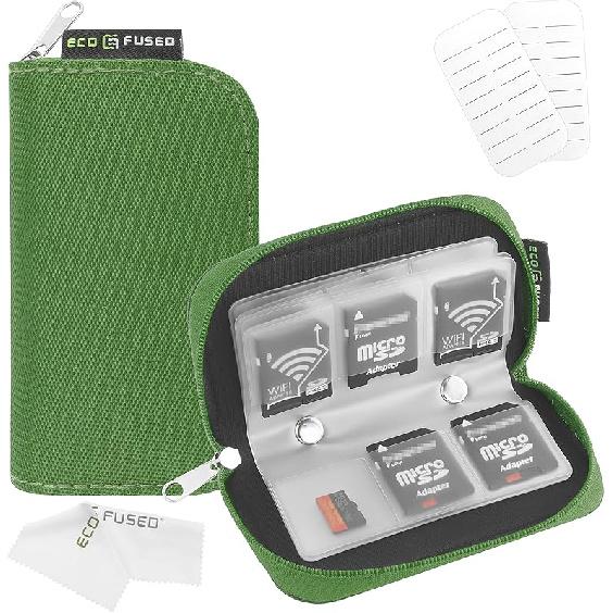 Eco-Fused Memory Card Case - Fits up to 44x SD, SDHC, Micro SD, Mini SD and 4X CF - Holder with 44 Slots (Purple / 44 Slots - 1 Pack)