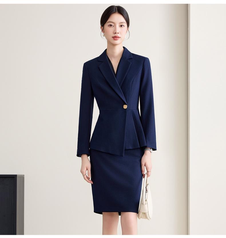 Элегантный черный женский пиджак с длинным рукавом для профессионального использования в салонах красоты