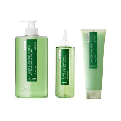 Веганский шампунь против выпадения волос с маслом чайного дерева и лаймом, охлаждающий, 1000 мл, Средство от известкового налета 500 мл, Маска-уход для кожи головы 250 мл (13 вариантов)