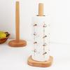 Wooden Paper Towel Holder Anti-Skid Tissue Vertical Stand Creative Toilet Roll Holder  Kitchen