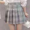 Women Mini Pleated Skirt Casual Loose Plaid Skirt Korean Style A-Line Skirt High Waist Skirt