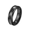 Oakky 6 мм унисекс Вольфрамовая сталь Внутренняя дуга Скошенный край Инкрустация углеродным волокном и метеоритом Обручальное кольцо заявление обещание комфортная посадка черный размер 14