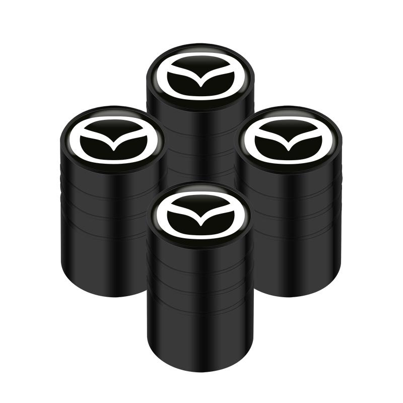 For Mazda CX3 CX-5 CX5 CX7 CX9 MX5 Axela ATENZA Accessories Car Tire Wheel Valve Caps Cover + Suede Car Key Chain Ring Keychain h2