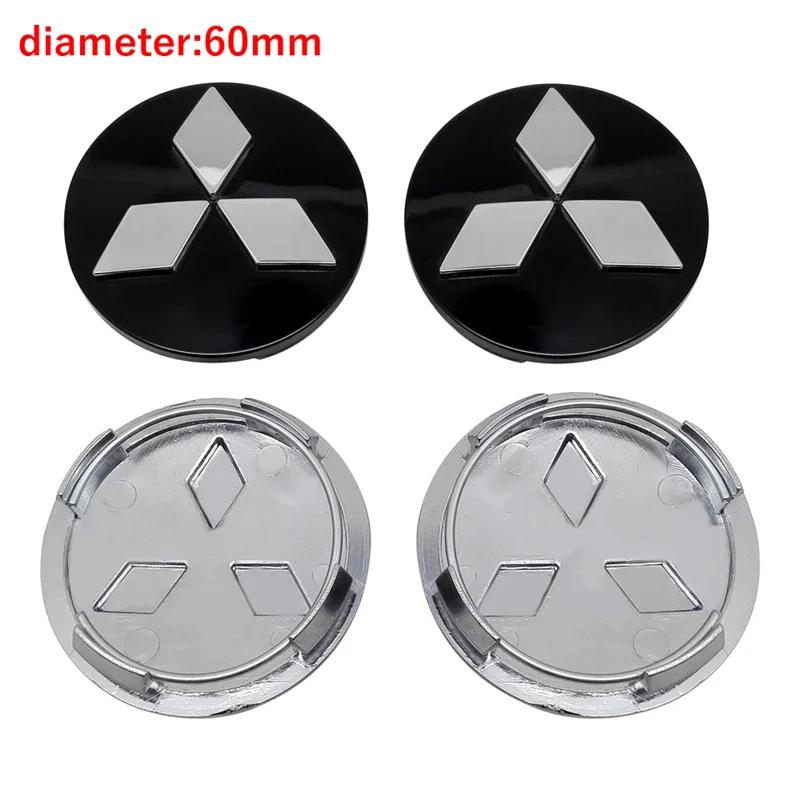 4PCS Car Wheel Covers Rims Center Hubcap Emblem For Mitsubishi Ralliart Lancer Cordia Pajero Outlander L200 EVO Colt Galant