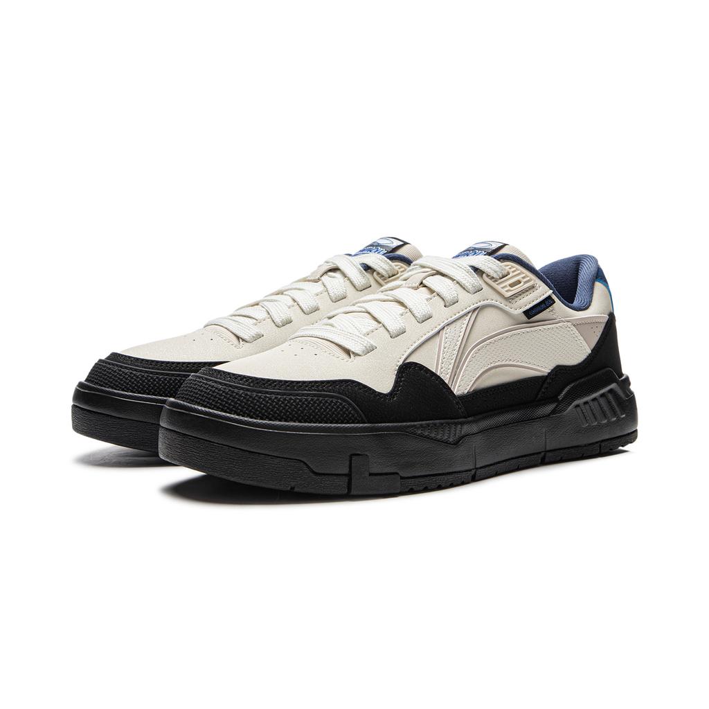 Li Ning Common 80s удобные универсальные нескользящие легкие низкие кроссовки для скейтбординга мужские кроссовки бежево-черные AGCU157-3