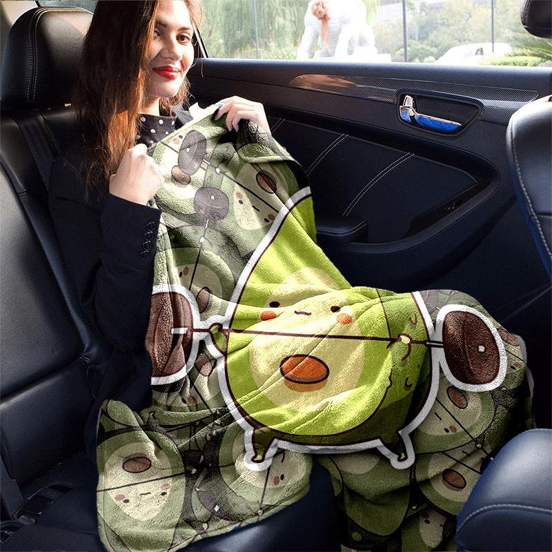 1pc Avocado Printing Lightweight Flannel Blanket, Comfortable and Warm Blanket, for Camping Sofa Bed and Couch Office, Gift