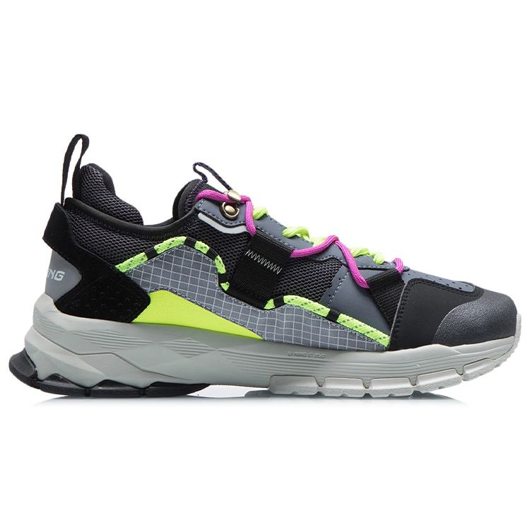 Li-Ning Кроссовки для бега Full Shape Ace Reflective, амортизирующие, прочные, с низким верхом, мужские кроссовки темно-серого цвета ARDR003-4