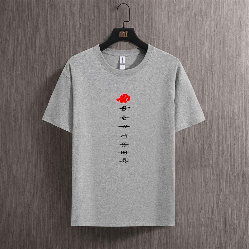 2024 Новый Мужской и Женский Огненный Т-shirt с Девятью Хвостами Тень Ниндзя С Коротким Рукавом Аниме Сопутствующий Модный Тренд Топ Футболка Летний