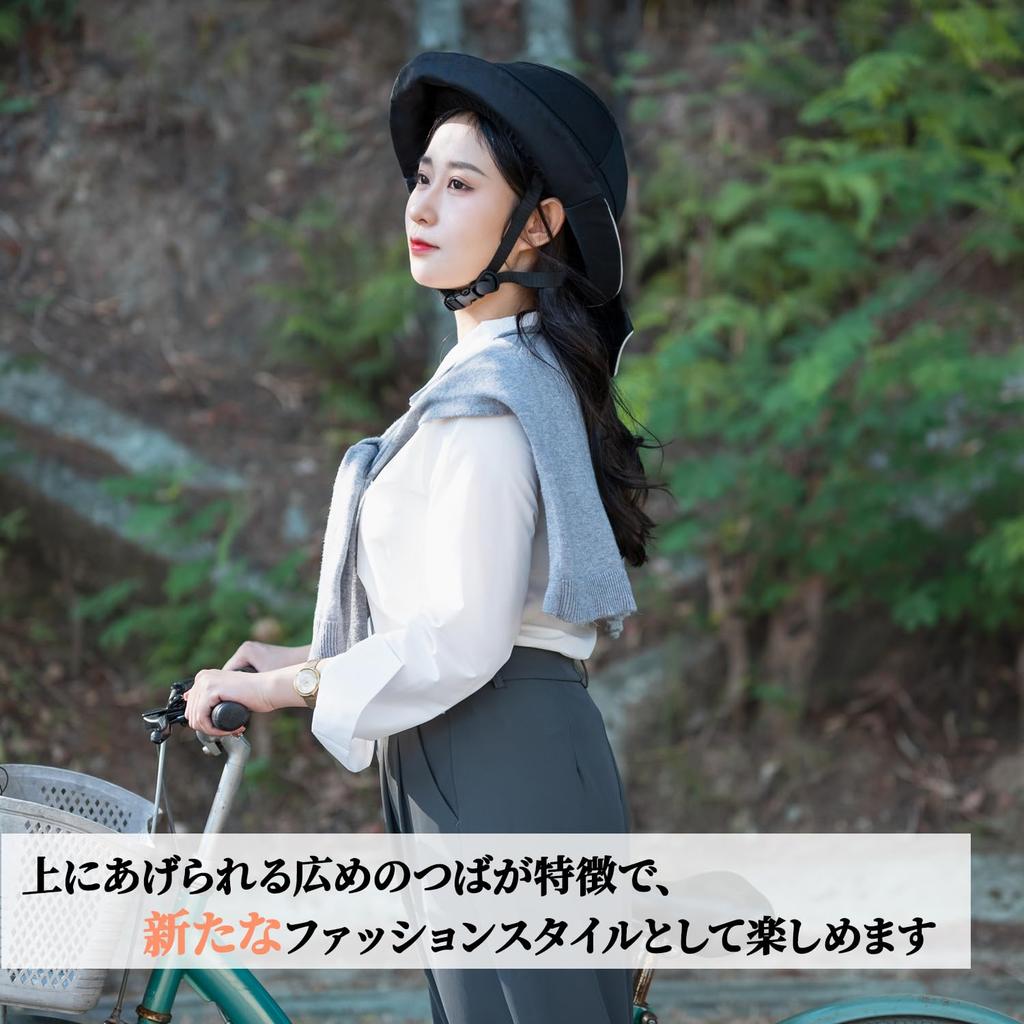 Bicycle Helmet for Hat Adjustable EN1078 Standard Adults, Ladies, Women, Stylish, Shape, 54-57cm (less Than), (CE) GH-07 (Black)