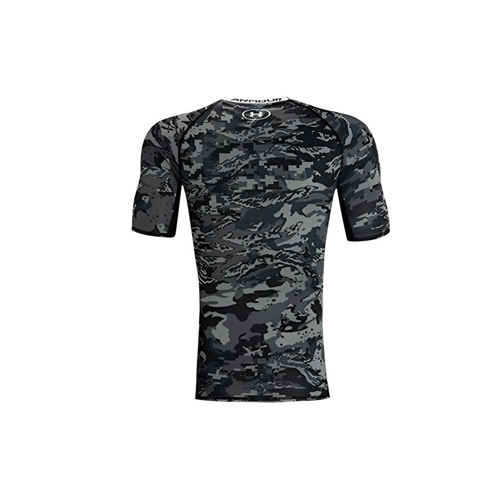 Under Armour HeatGear Camo Print Retro Short Sleeve T-Shirt Men Tops Black 1345722-003