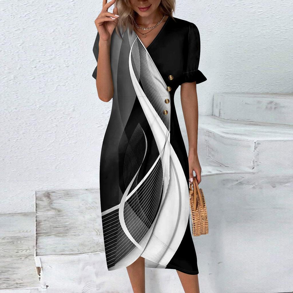 Пляжные платья для женщин, весна-лето, элегантное платье с V-образным вырезом и цветочным принтом в стиле бохо, струящееся гавайское платье макси с рюшами