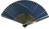 Folding Fan with Milky and Hemp Leaf Single Blue [Hana Kanzashi] Men's Way, Tanabata, Designs, Paper-Pasted, Large, Item,