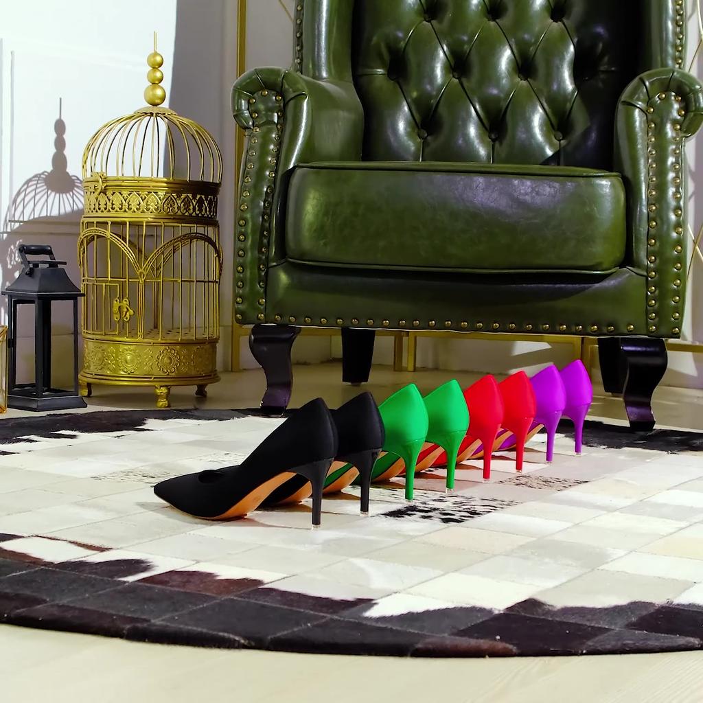 Мода Весна Осень Мода Женщины Сатин Грация Лаконичные Туфли-лодочки Вечеринка Винтаж Однотонные Туфли Платья Мягкая Женская Обувь 18249-A2