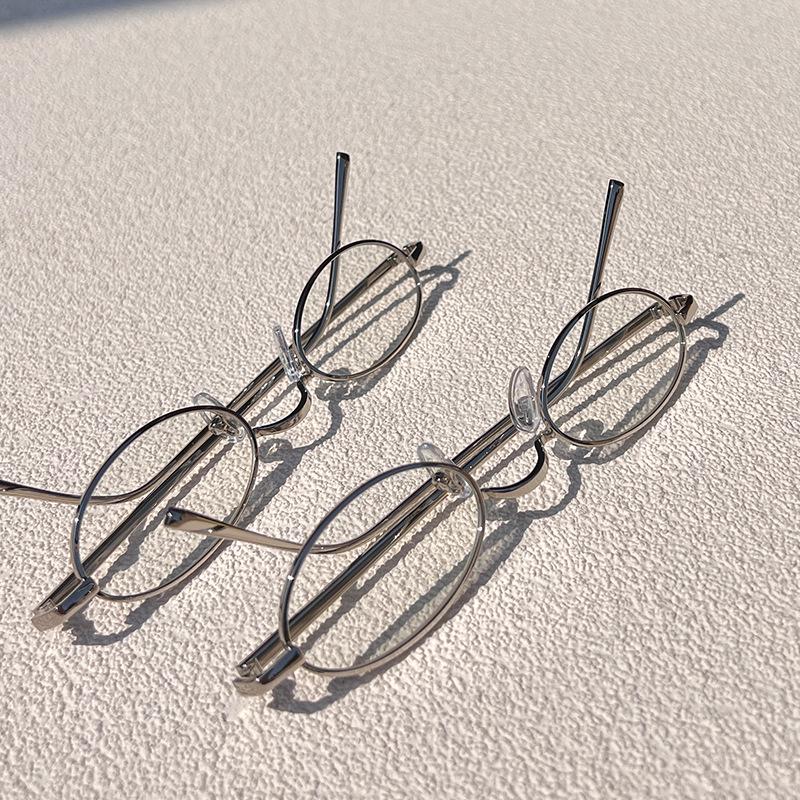 Ретро-очки в серебристой овальной оправе маленького размера для женщин и мужчин, с защитой от синего света, совместимые с диоптриями, модные очки для коррекции близорукости Pure Desire.