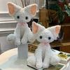 Cute Black Cat Plush Toys Pillow Khaki Curly Kuki Black Cat Devon Rex Doll Stuffed Animals Festive Gifts For Kids Birthday Girls