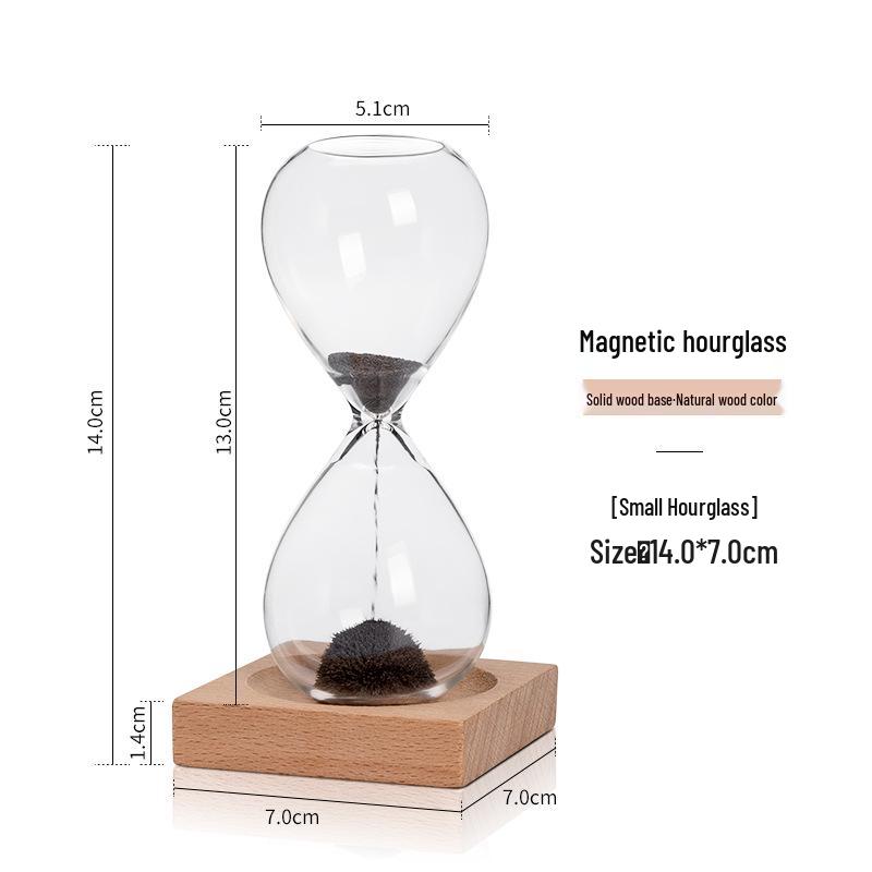 Magnetic Hourglass Timer Decorative Office Desktop Ornament with Quicksand Bottle