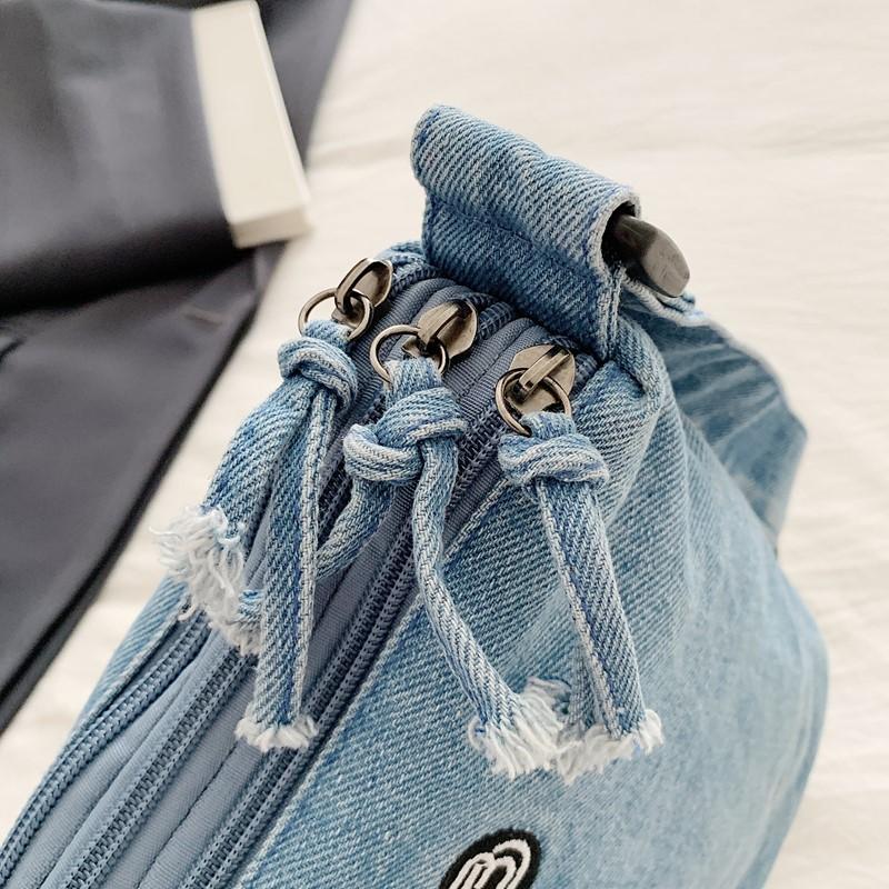 Джинсовая сумка Студенческая наплечная сумка Женская сумка кроссбоди Сумка для мобильного телефона