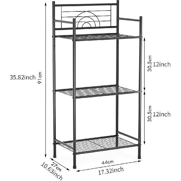 LEEDA 3-ярусные отдельно стоящие многоцелевые стеллажи для хранения, сверхпрочный металлический стеллаж, для демонстрации растений, цветов, принадлежностей для ванной, для кухни, ванной комнаты