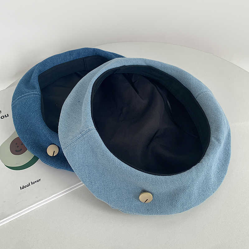 Весенне-осенняя шляпа Женская универсальная ковбойская шляпа Покажите свое лицо Маленькая шляпа художника Ретро восьмиугольная шляпа