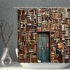 3D Библиотека Занавеска для душа, Винтажный книжный шкаф Книги Готика Магия Полиэстер Принтованная ткань Ванная комната Декоративные аксессуары для ванны