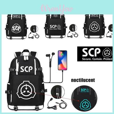 Светящийся рюкзак Фонда SCP большой вместимости с USB-зарядкой