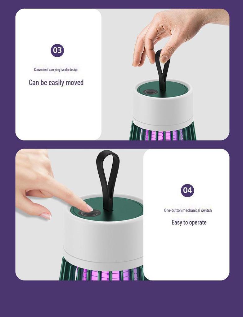 2024 USB Rechargeable Electric Mosquito Killer Lamp with Suction Function