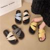 Niche Set of Toe Slippers Women's Summer New Outer Wear Fashion Design Sense Flat Bottom Open Toe Beach Cool Slippers