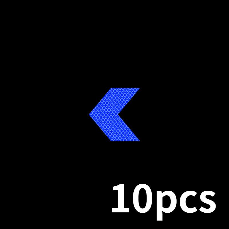 10pcs Reflective Arrow Sign Tape Warning Safety Sticker Night Driving Reflector Decals Body Sticker Auto Exterior Accessories