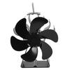 Fireplace Stove Fan 6 Blades Quiet High Temperature Resistant Heat Powered Stove Fan for Wood Log