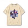Футболка с принтом Pokémon Gengar 100% Хлопок Мужская Летняя Мода 2026 Оверсайз Уличный Повседневный Y2K Топы Уличная Одежда