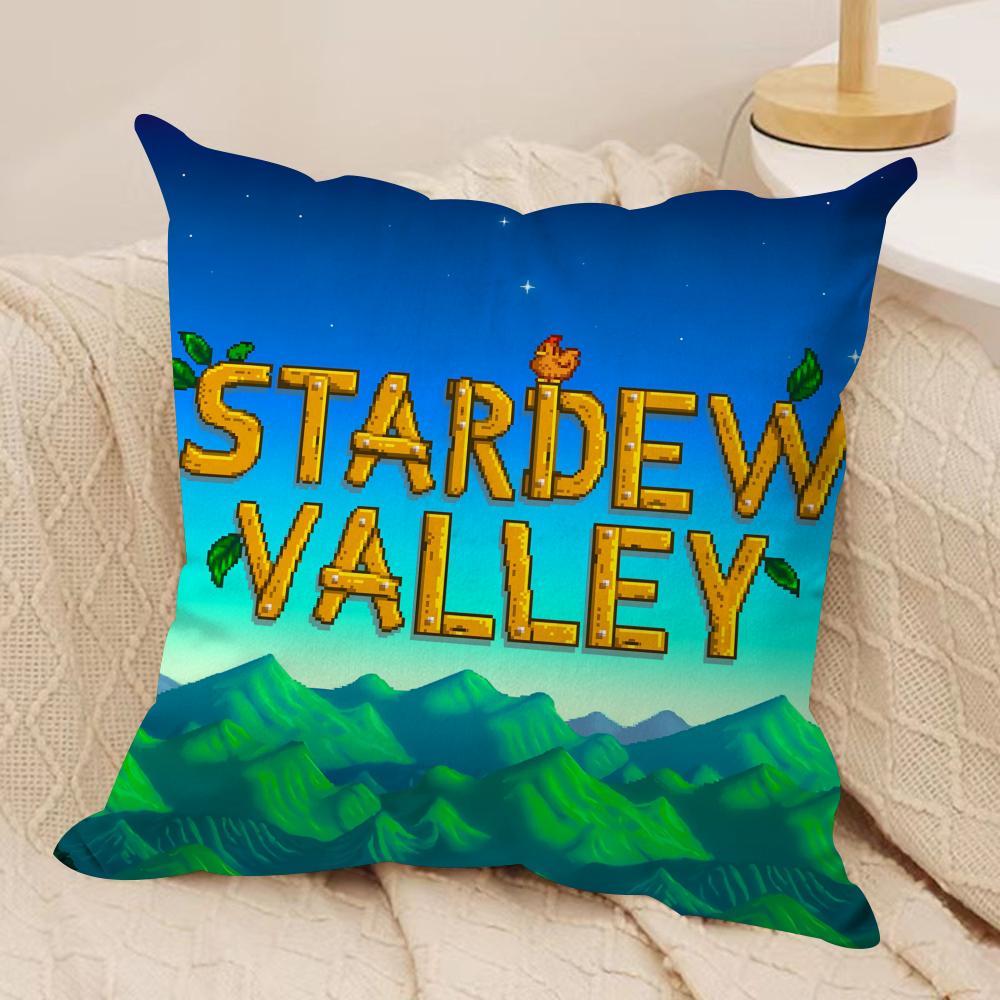 Game SStardew ValleyES Cushion Cover Soft Plush Fabric DoubleSided Printed Cushion Covers for All Seasons Home Decor