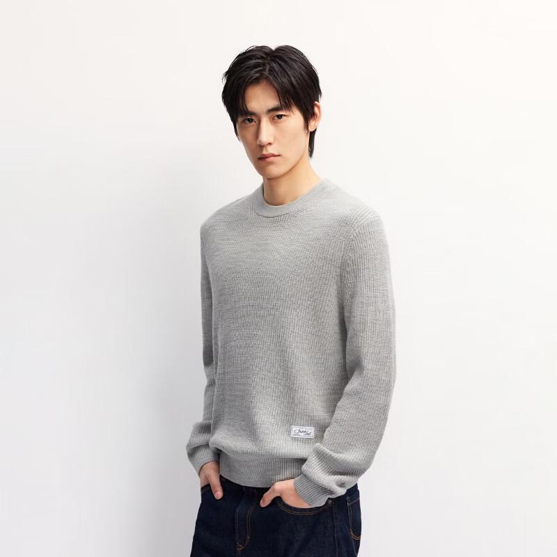 Мужской однотонный свитер Jack & Jones с круглым вырезом, можно стирать в машине