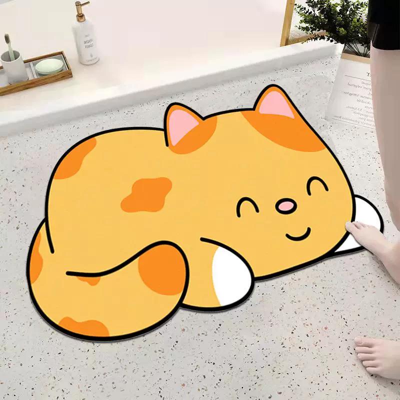 Bathroom Absorbent Soft Mat, Quick-Drying Door Mat, Non-Slip Toilet Mat, Household Carpet, Can Be Cut to Size