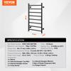 SucceBuy 4/6/8/10 Bars Towel Warmer Rack Wall Mounted Heated Towel for Bathroom IPX5 Waterpoof 5 Levels Temperature Towel Heater