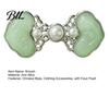 Clothing Decorative Pin Chinese Style Faux Jade Brooch, Vintage Cardigan Sweater Cincher Clip, Dress Shirt with Pearl Pearl, Jewelry Gift for
