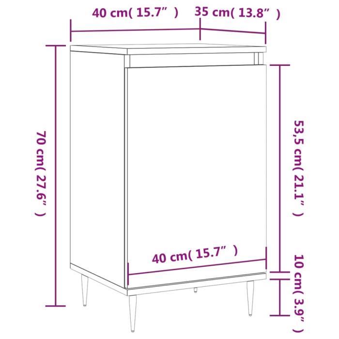 VidaXL Buffet chêne fumé 40x35x70 cm bois d'ingénierie 831046