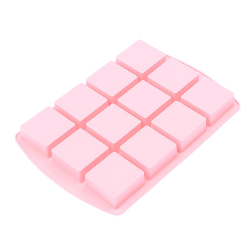 12Cavity Square Silicone Molds For Diy Brownie Bites Fudges Cakes Candy Jelly Bakeware For Kids Baking Decorating Mold