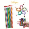 5/10pcs Soft & Bendable Magic Pencils  Colorful Stripe Design Perfect for Kids & Students Classroom Gifts & Back To School Supplies